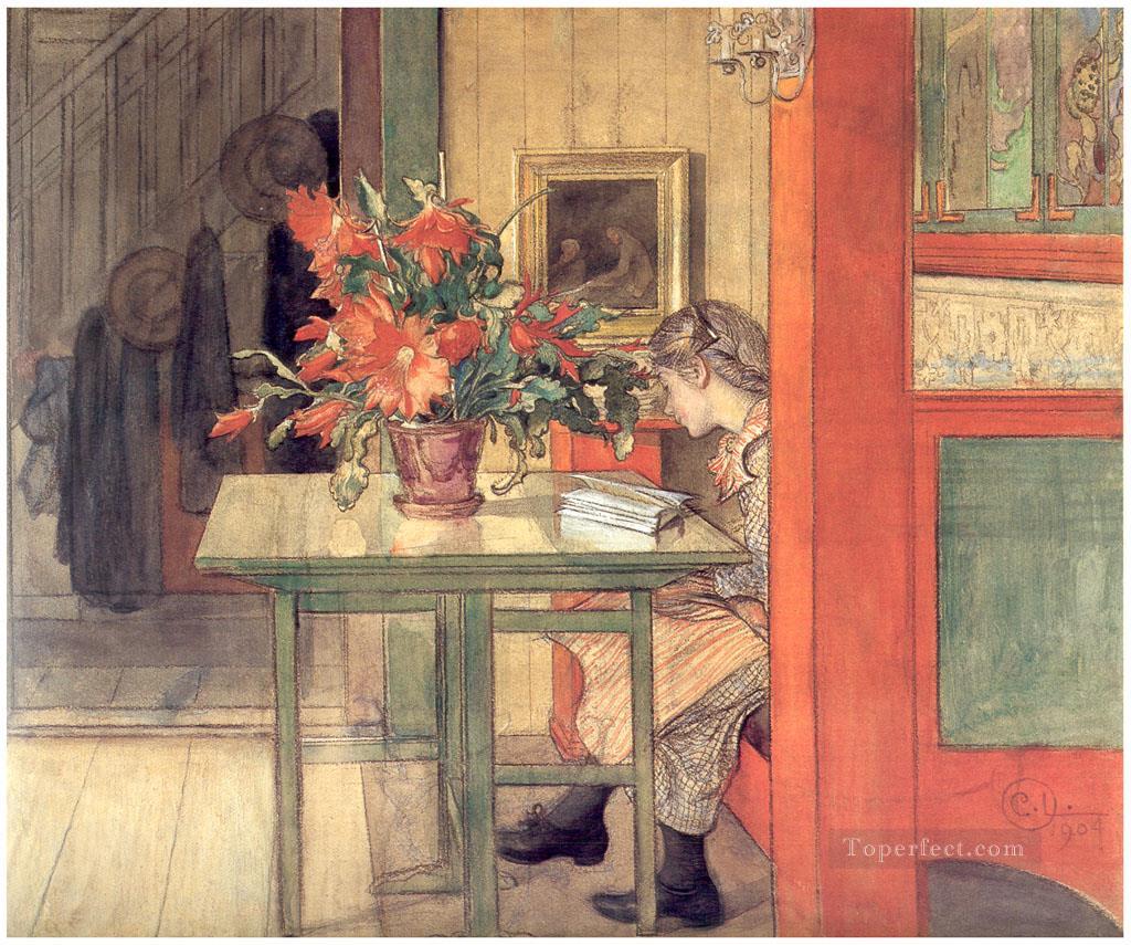 lisbeth reading 1904 Carl Larsson Oil Paintings